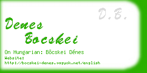 denes bocskei business card