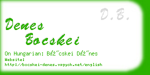 denes bocskei business card